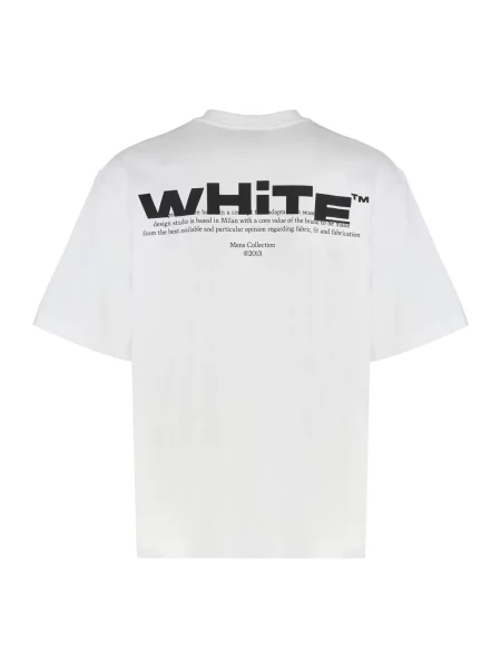 Koszulka Off-white z okrągłym dekoltem żakardowa biała