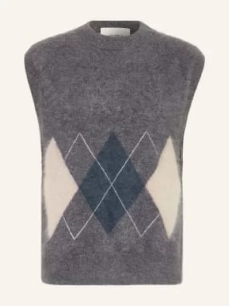 Lisa Yang Kašmírový Svetr Bez Rukávů Dennis tmavě / krémová / tmavě modrá šedá