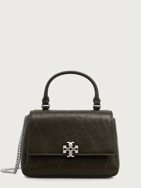 Tory Burch geantă crossbody pentru femei din piele Charlie verde