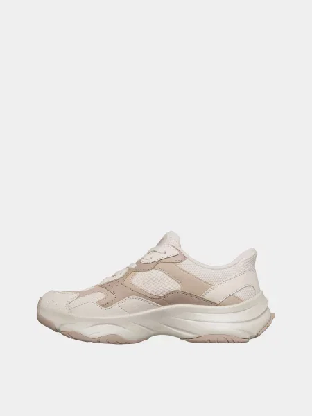Кожаные повседневные кроссовки Skechers бежевые