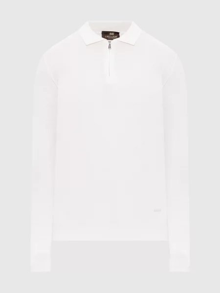 Поло з вовни Enrico Mandelli біле