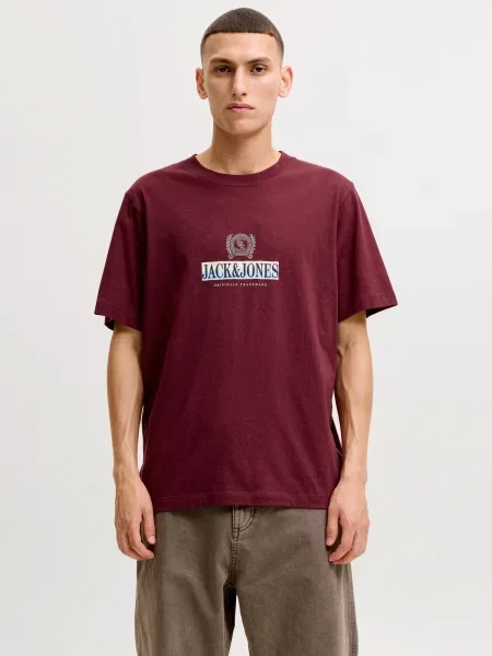 JACK & JONES Tričko JORFREDERIKSBERG námornícka modrá / svetlomodrá / lesného ovocia biela