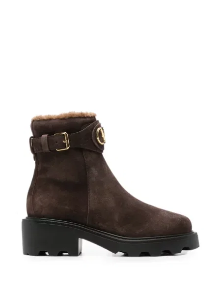 Botine Valentino Garavani din piele maro