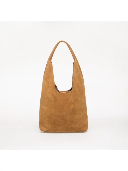 Geantă Calvin Klein Slouchy Suede Leather Brown Universal bordo