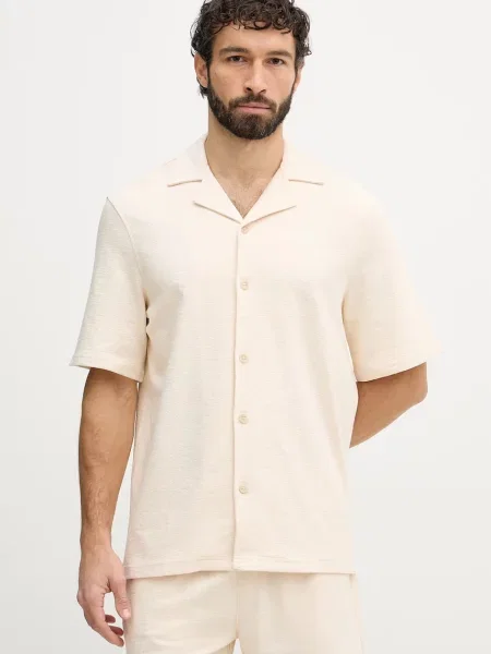 Guess cămașă bărbați din bej