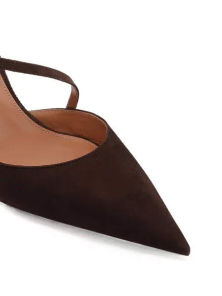 Pantofi cu toc Aquazzura din piele de căprioară maro