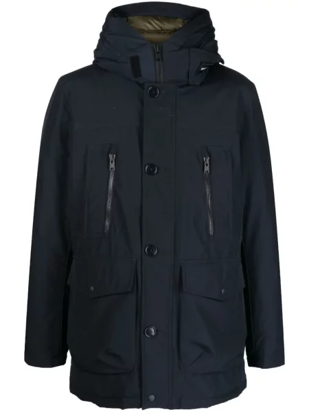 Palton Woolrich cu glugă albastru