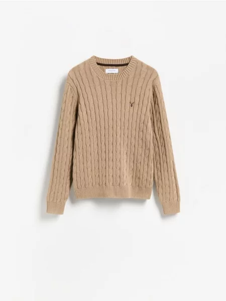 Reserved Pulover cu broderie bej