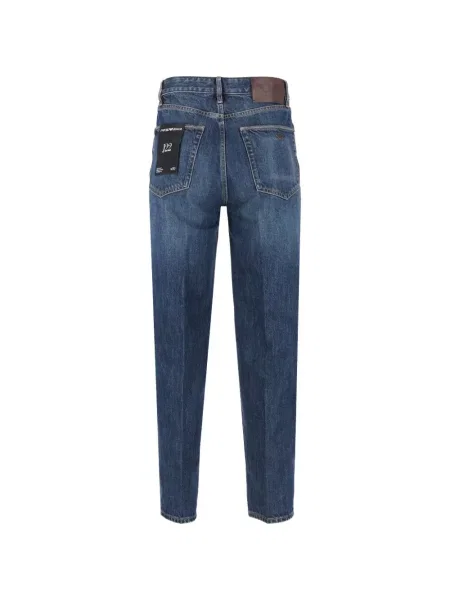 Traperice ravnih nogavica Emporio Armani s autogramom plava