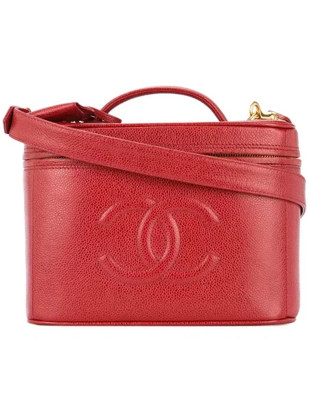 Krátká kabelka Chanel Pre-owned s autogramem červená