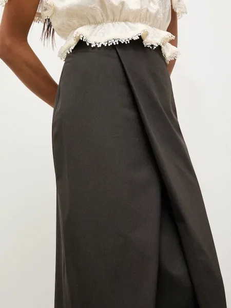 Спідниця Answear.LAB midi олівець коричневий