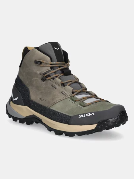 Salewa pantofi Puez Leather Mid PTX barbati verde