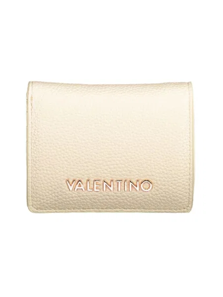 Lniany portfel Valentino Bags beżowy