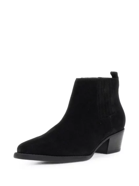 Cizme scurte Guess din piele de căprioară negru
