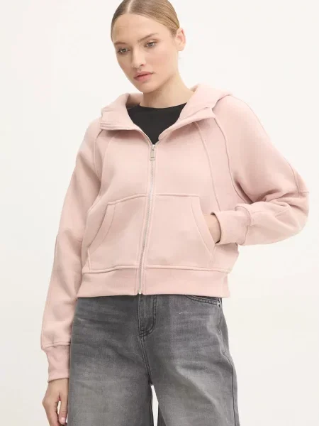 Суичър с качулка Answear Lab с качулка розово
