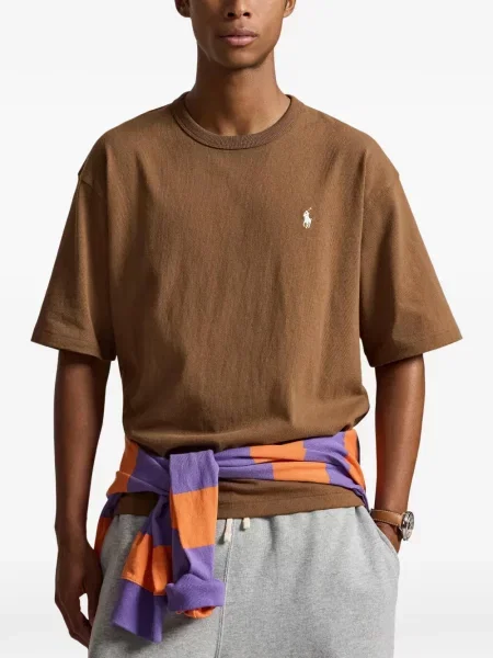Polo Polo Ralph Lauren με σχέδιο με στρογγυλή λαιμόκοψη από ζέρσεϋ μπλε