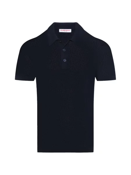 Tricou polo Orlebar Brown tricotate albastru