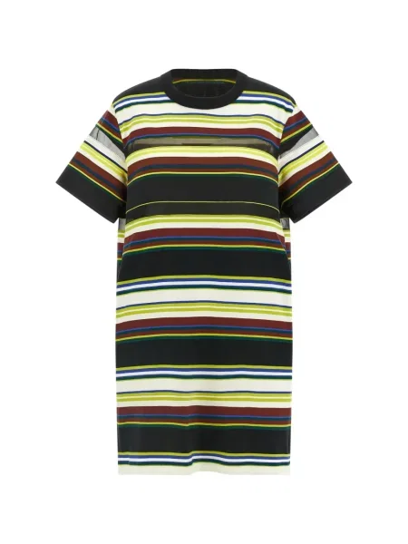 Rochie tip cămașă Sacai cu dungi negru