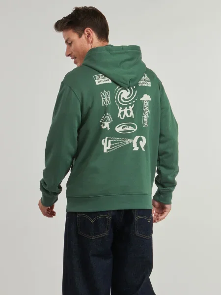Hanorac cu glugă Quiksilver verde
