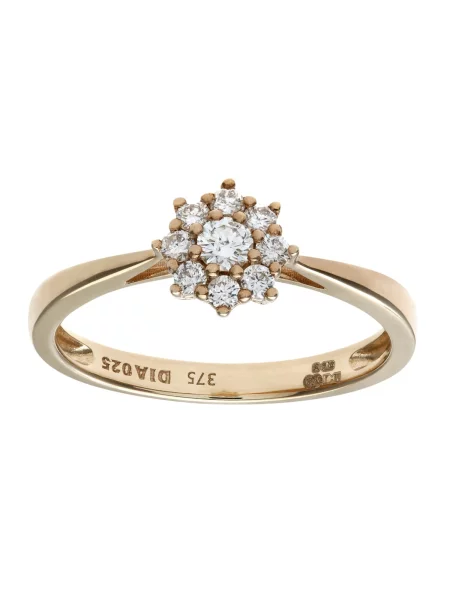 DIAMANT LETERNEL Prsteň Cluster-Ring aus Gelbgold mit 9 Karat Diamant zlatá