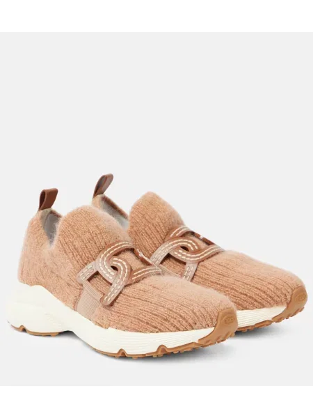 Usnjene slip on hlačke slip Tod's rjava