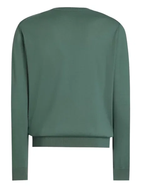Pulover Dolce & Gabbana cu decolteu rotund lung verde