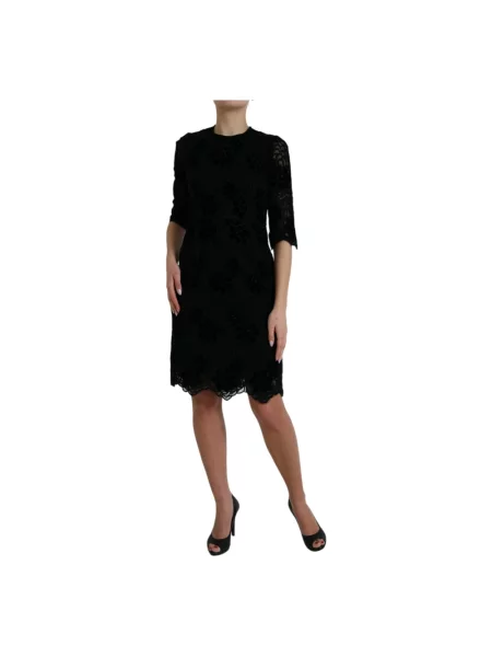 Sukienka Dolce And Gabbana w kwiatki koronkowa czarna