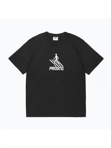 Férfi póló PROSTO Crossing black. Méret: S fekete