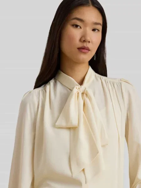Bluzka koszulowa z wiązanym detalem model ‘KLARYCE’ Lauren Ralph Lauren