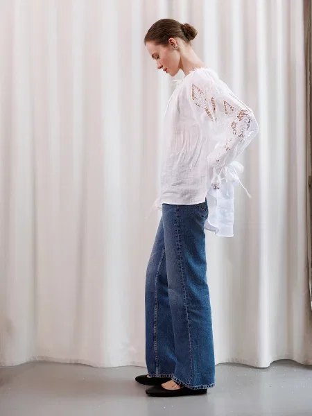 Лляна Вишита сорочка Embroidered Gem білий