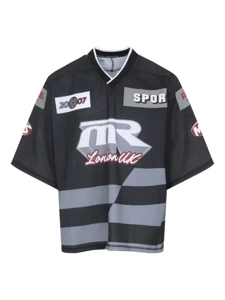 Тениска Martine Rose с V-образно деколте черно