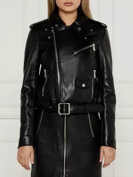 Pinko De piele geacă COSTA RICA negru