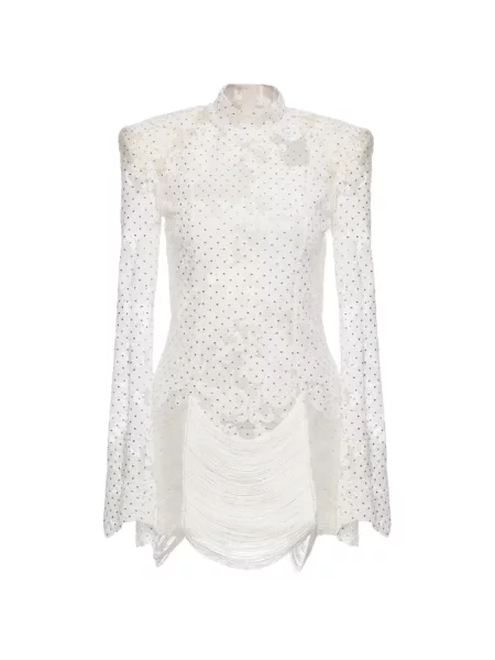 Rochie mini Nissa din dantelă alb