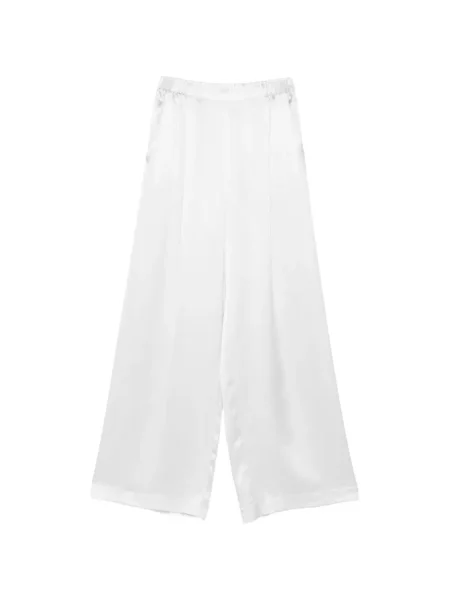 Pantaloni Carine Gilson de mătase gri
