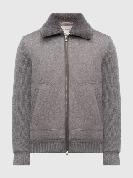 Куртка з кашеміру з хутром Agnona сіра