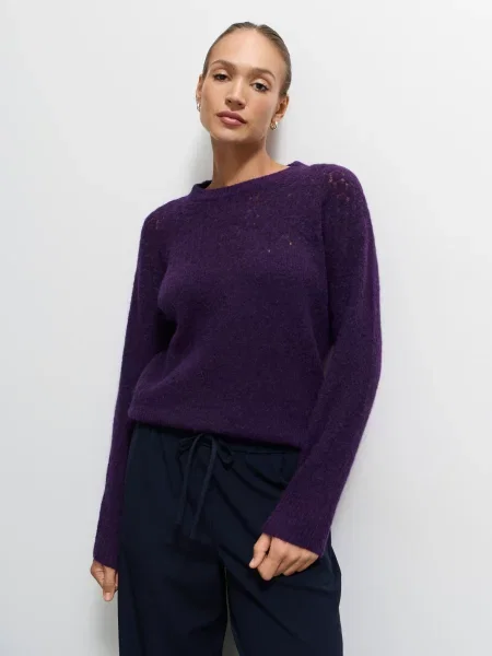 Mohito Megztinis su alpakų vilna tamsiai violetinė