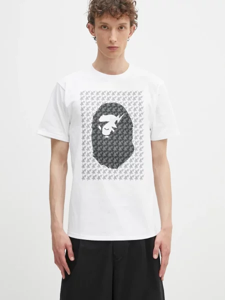 Koszulka A Bathing Ape® w pepitkę biała