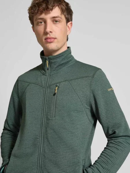 Kurtka z polaru z zapinanymi na błyskawiczny model ‘BERTHOLD’ Icepeak zielona