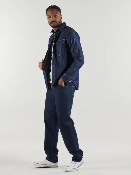 REPLAY Košulja tamno plava crna