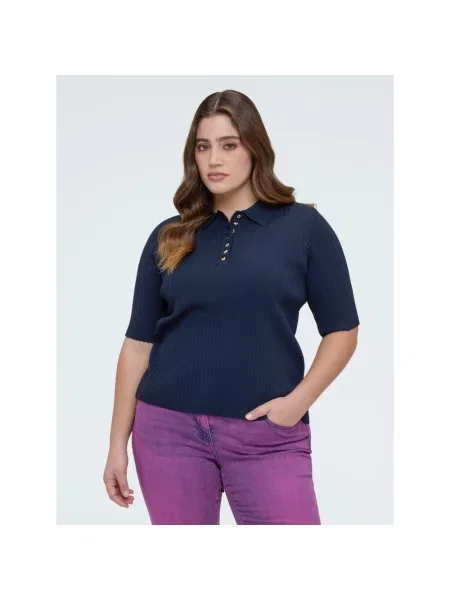 Dzianinowy sweter Fiorella Rubino niebieski