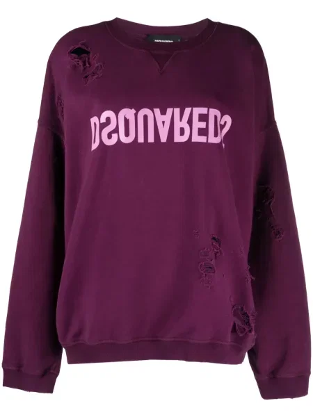 Hanorac cu glugă Dsquared2 rupți violet
