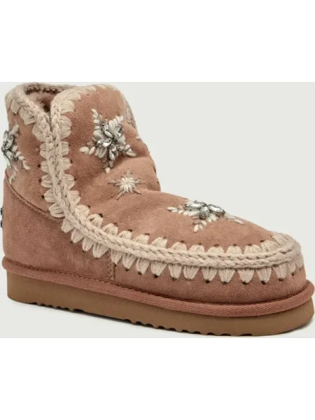 MOU Botine Eskimo bej deschis / rosé / transparent roz