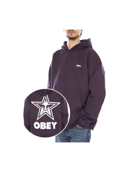 Bluza z kapturem Obey z kapturem brązowa