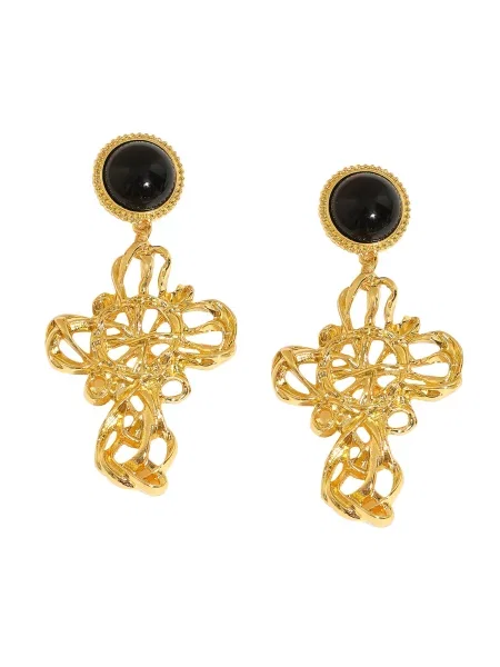 SOHI Uhani Dympna zlata črna