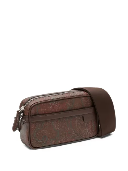 Τσάντα χιαστί Etro με σχέδιο paisley καφέ