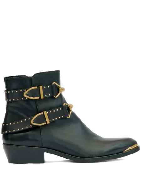 Botine Isabel Marant cu cataramă cu tepi negru