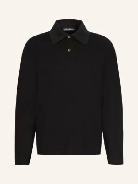 Our Legacy Koszulka Polo Z Dżerseju Regular Boxy Fit schwarz czarna