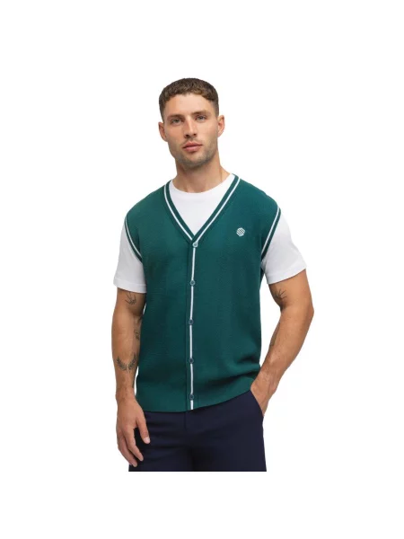 Kamizelka golfowa z dzianiny z dekoltem w serek Siroko Carnoustie Teal zielona