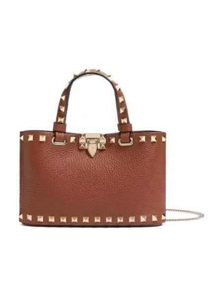 Top Valentino skórzany brązowy