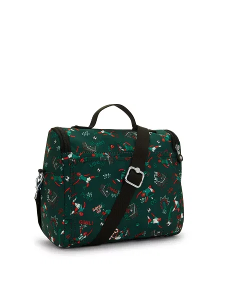 KIPLING Taška cez rameno New Kichirou smaragdová / červená / čierna biela